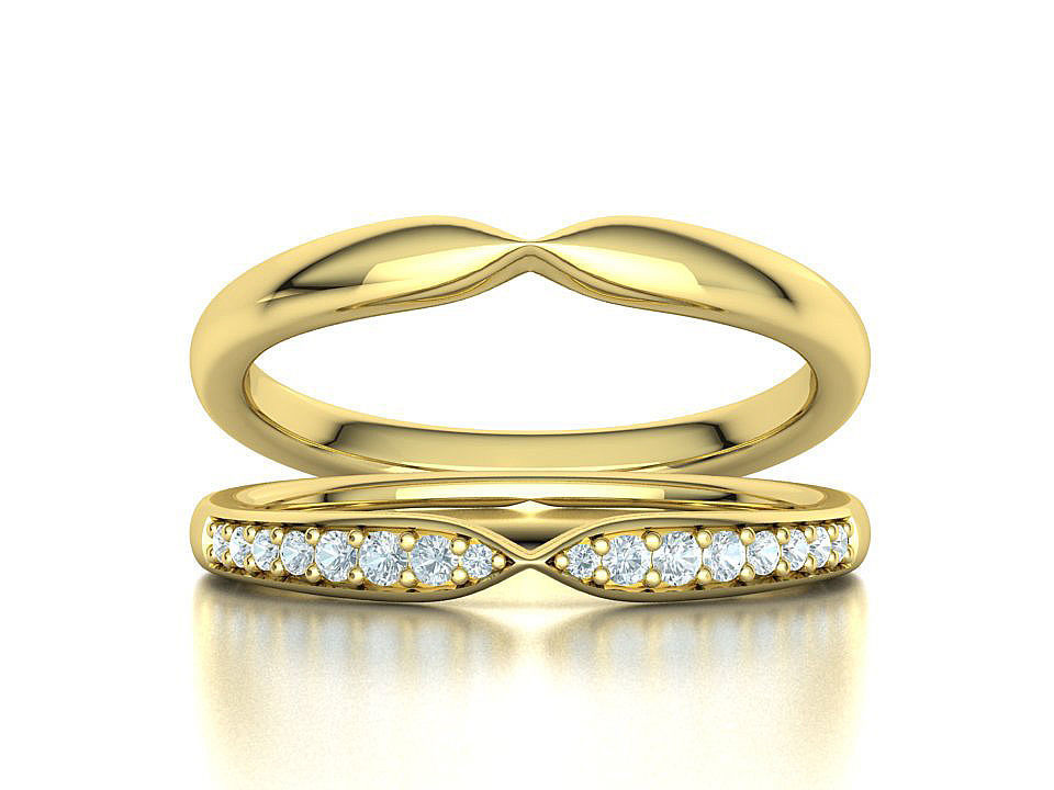Classic Band Match Ring Half Eternity Band 3dprint model 3D print model_3
