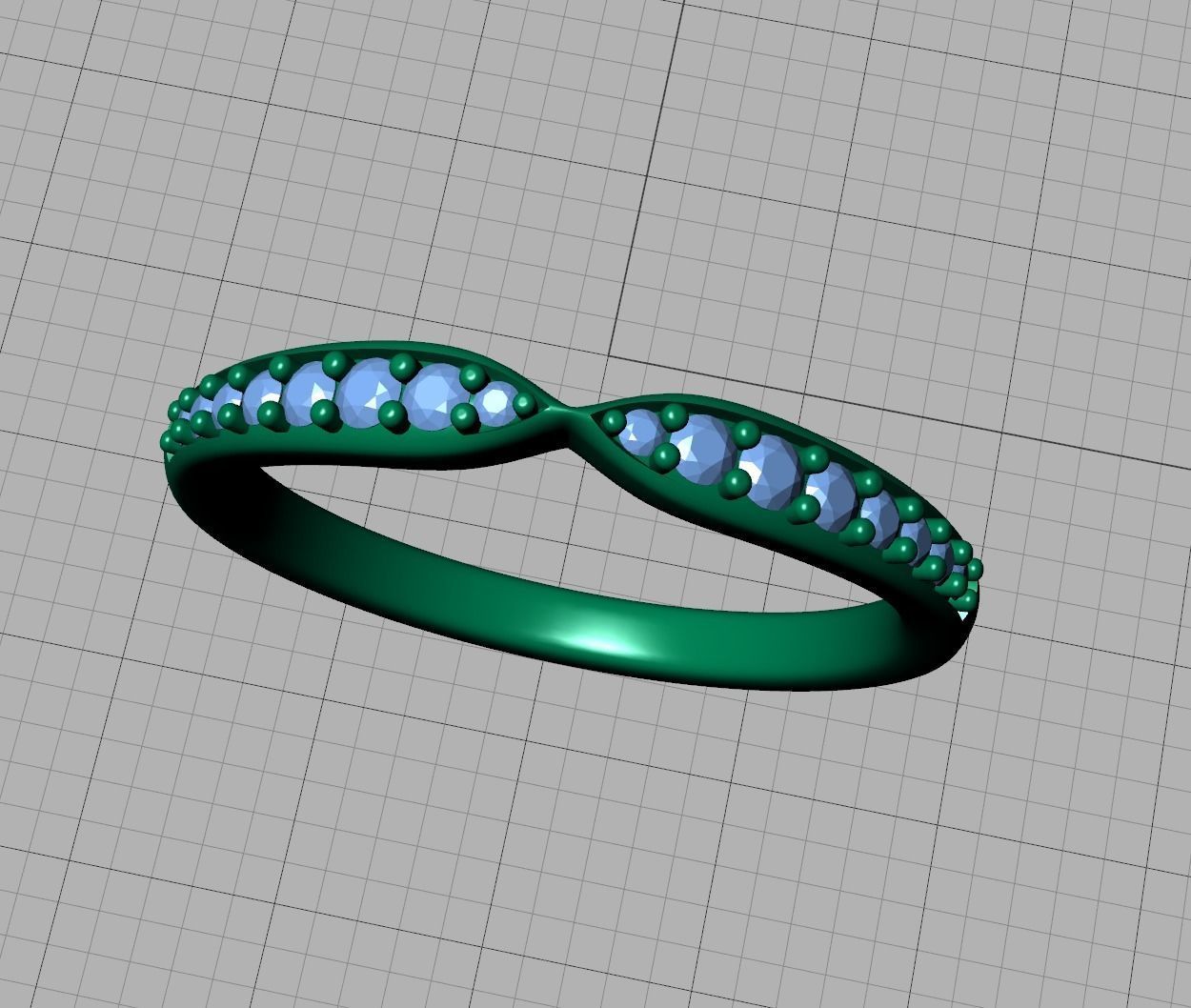 Classic Band Match Ring Half Eternity Band 3dprint model 3D print model_41