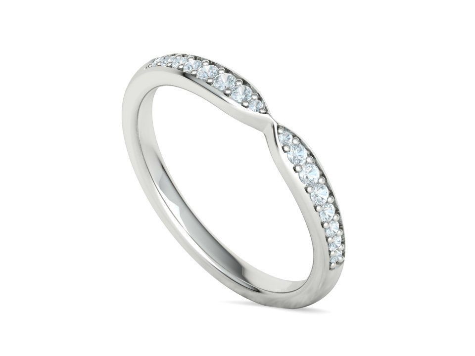 Classic Band Match Ring Half Eternity Band 3dprint model 3D print model_19