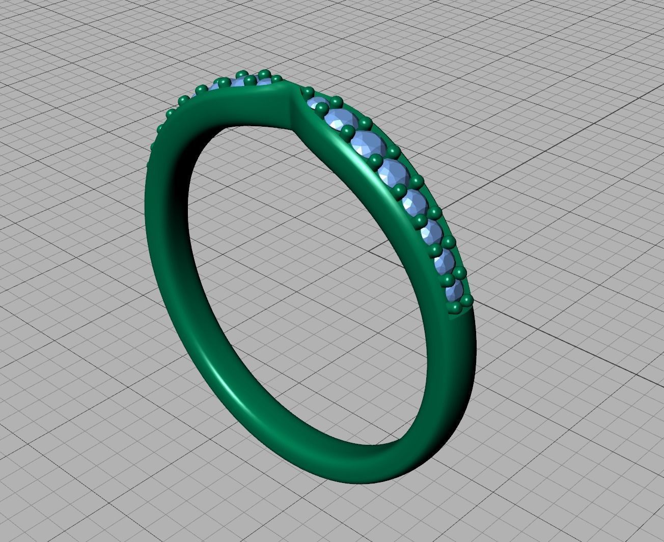 Classic Band Match Ring Half Eternity Band 3dprint model 3D print model_40