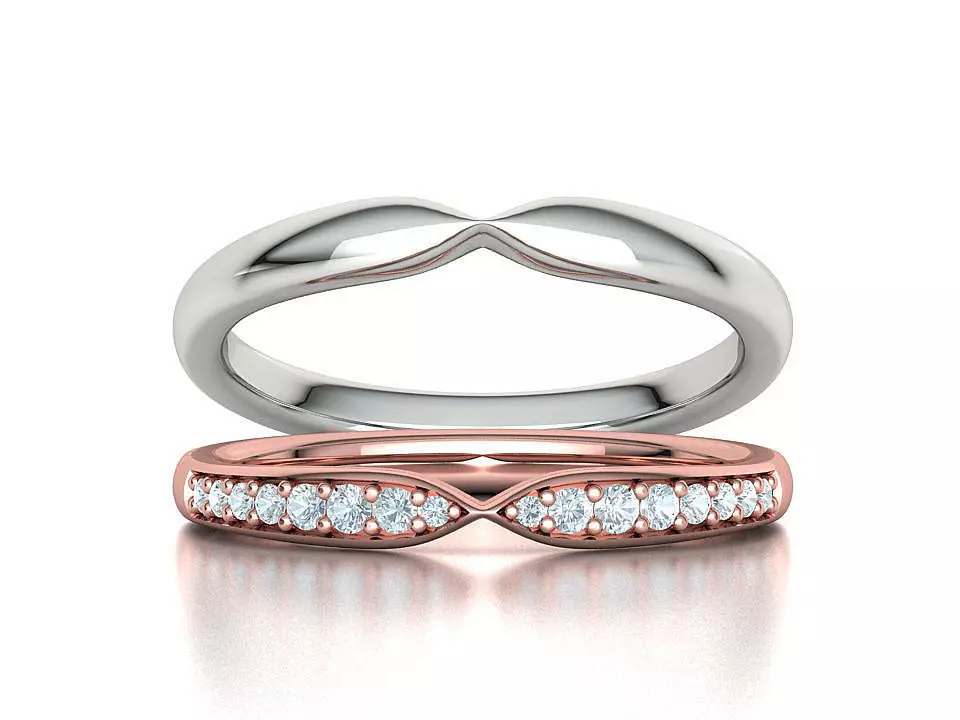 Classic Band Match Ring Half Eternity Band 3dprint model 3D print model_0