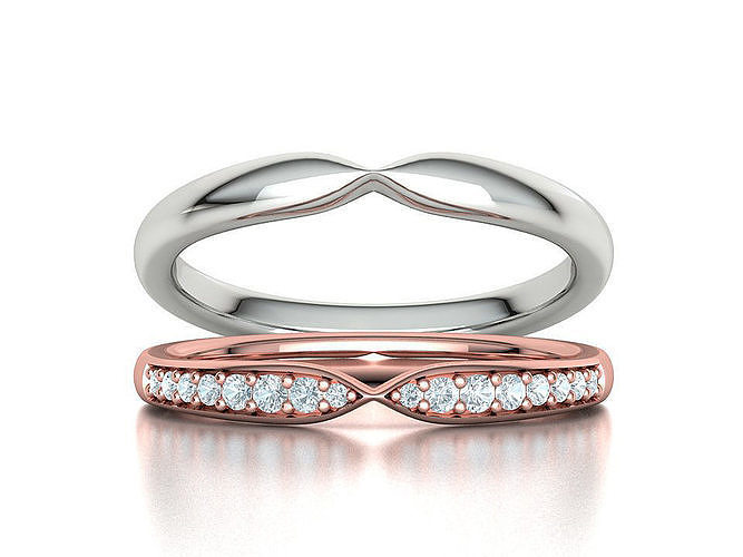 Classic Band Match Ring Half Eternity Band 3dprint model 3D print model
