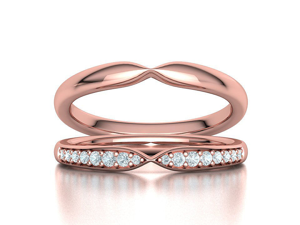 Classic Band Match Ring Half Eternity Band 3dprint model 3D print model_2