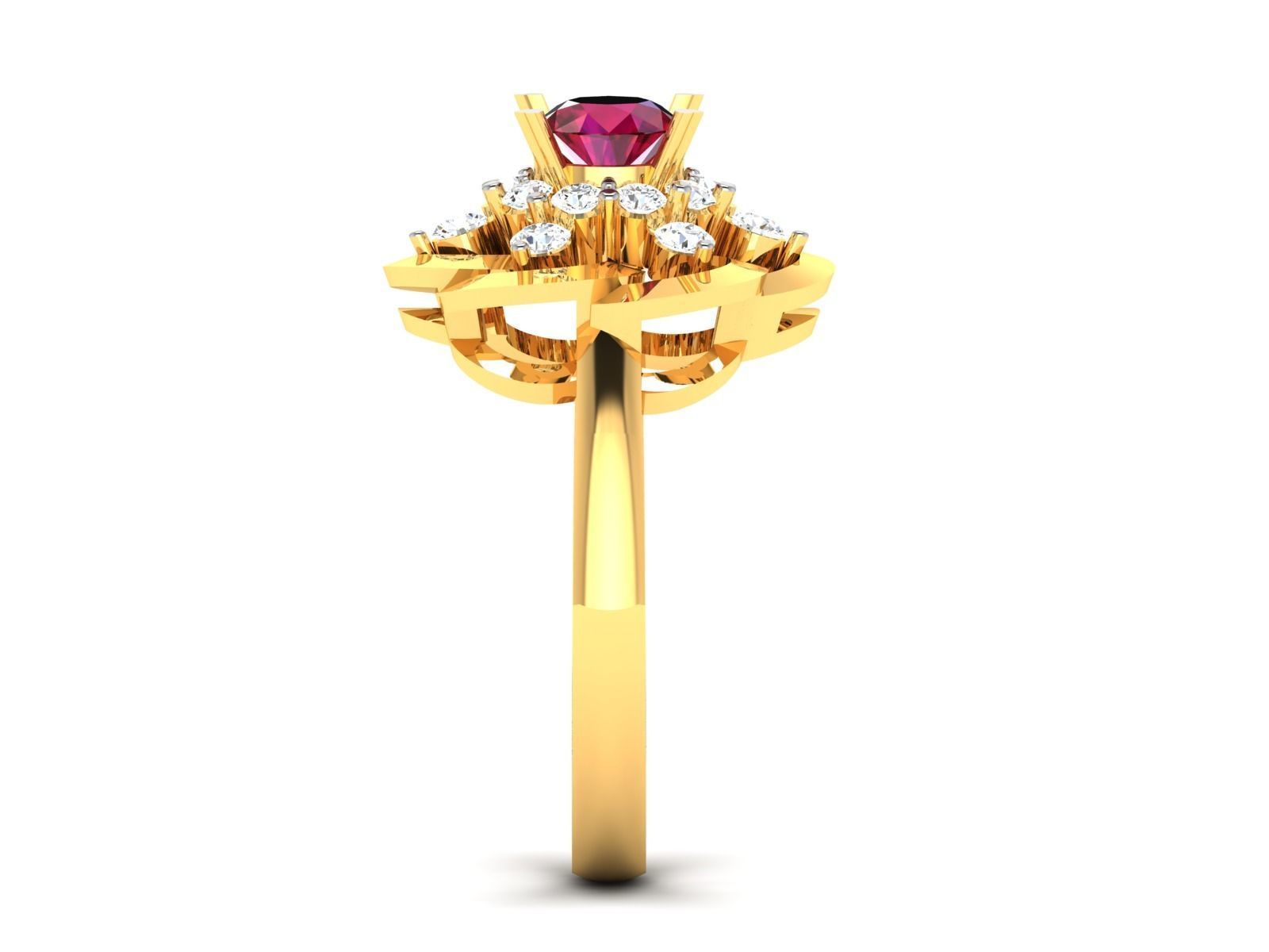 Solitaire Engagement Wedding Diamond Ring 3D print model_4