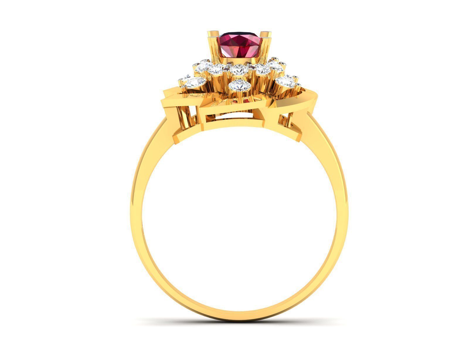 Solitaire Engagement Wedding Diamond Ring 3D print model_2
