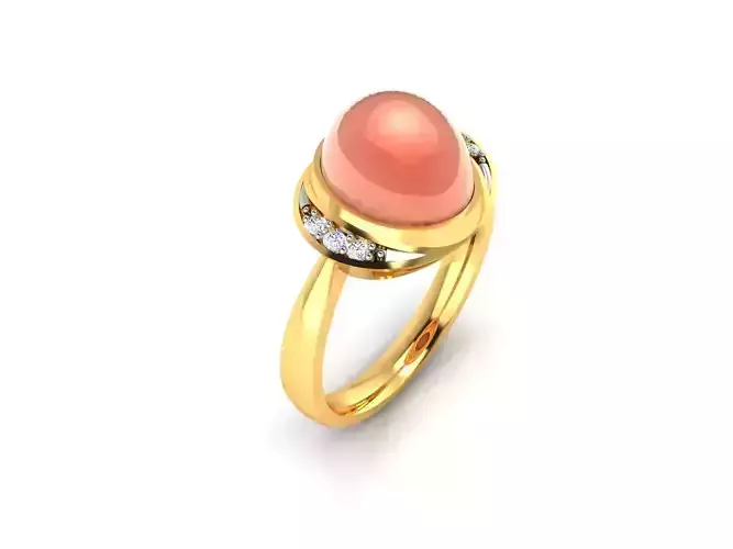 Solitaire Engagement Wedding Opal Stone Ring