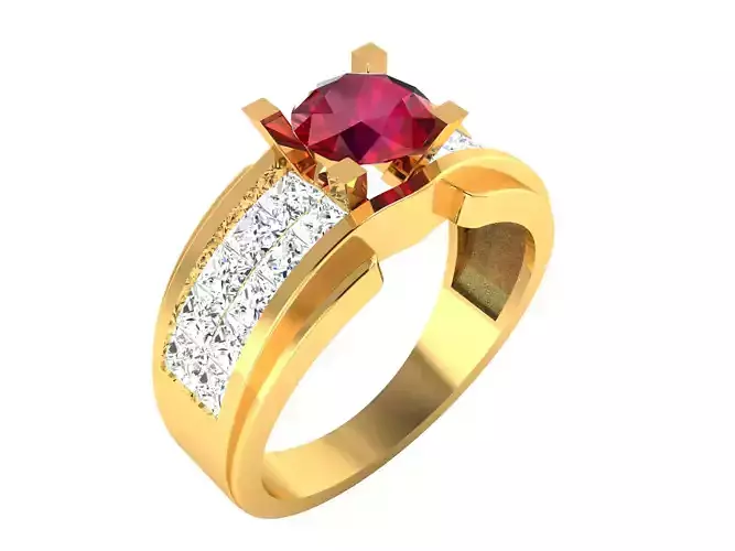 Solitaire Engagement Wedding Diamond Ring 3D print model