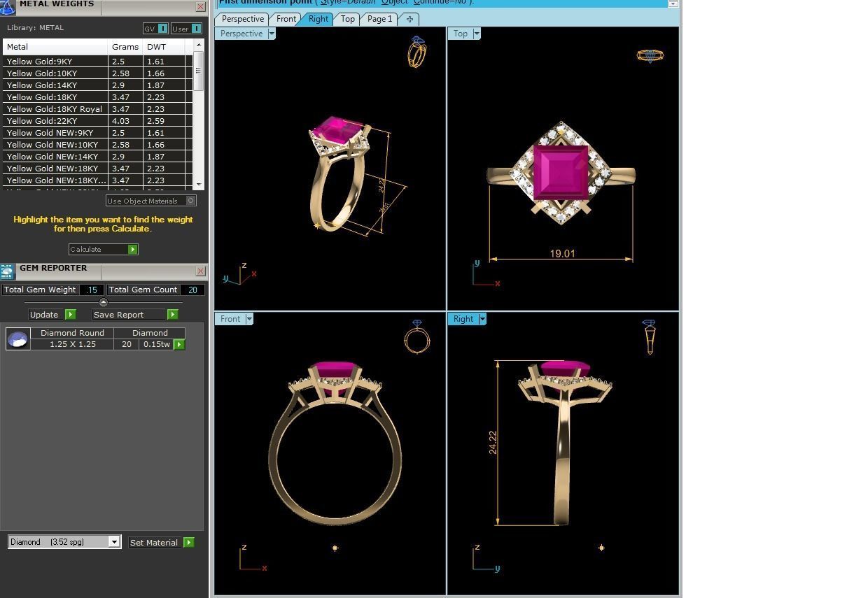 Solitaire Engagement Wedding Diamond Princess Ring 3D print model_8