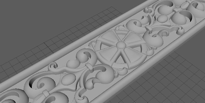 carved baguette 3D model_2