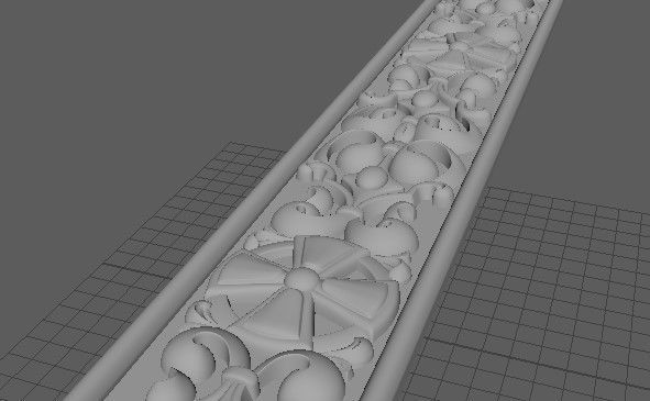 carved baguette 3D model_3