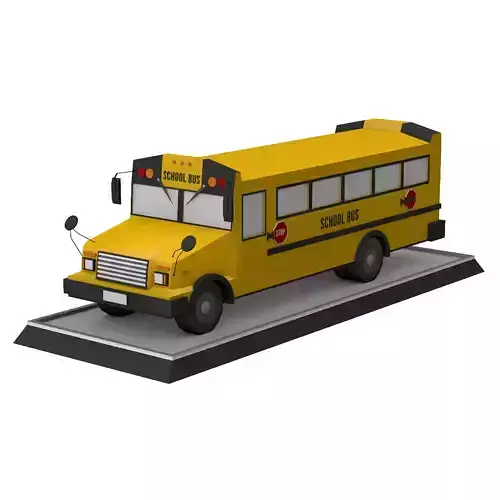 School Bus Low Poly Low-poly 3D model
