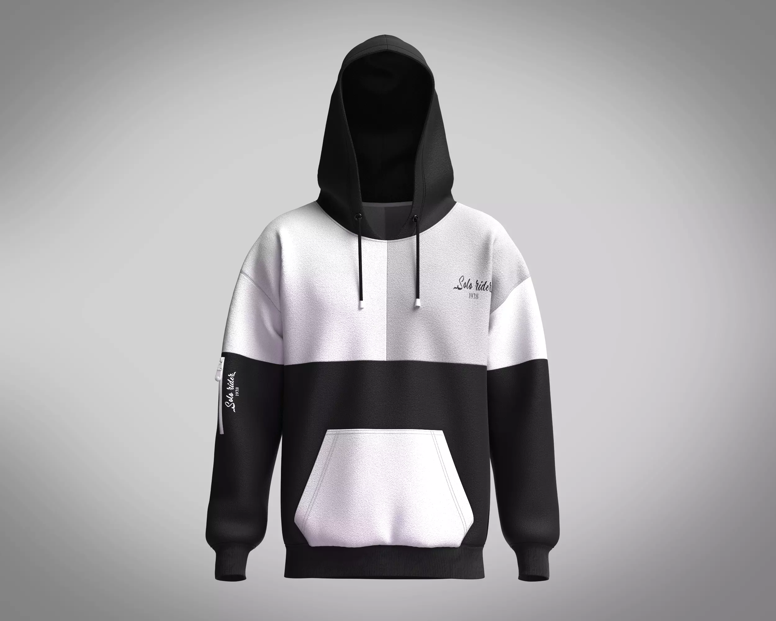 Hoodie Color Block 3D model_0