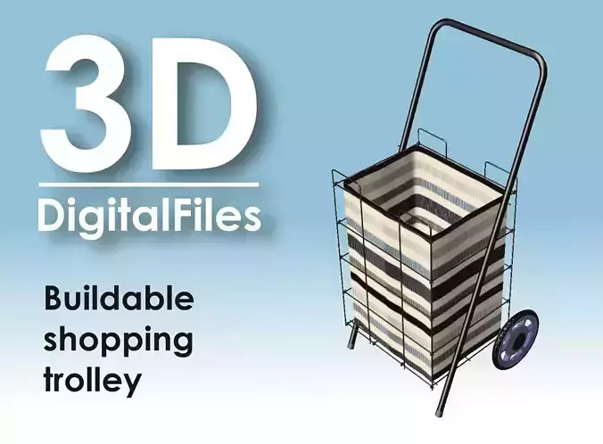 Buildable shopping trolley 3D model