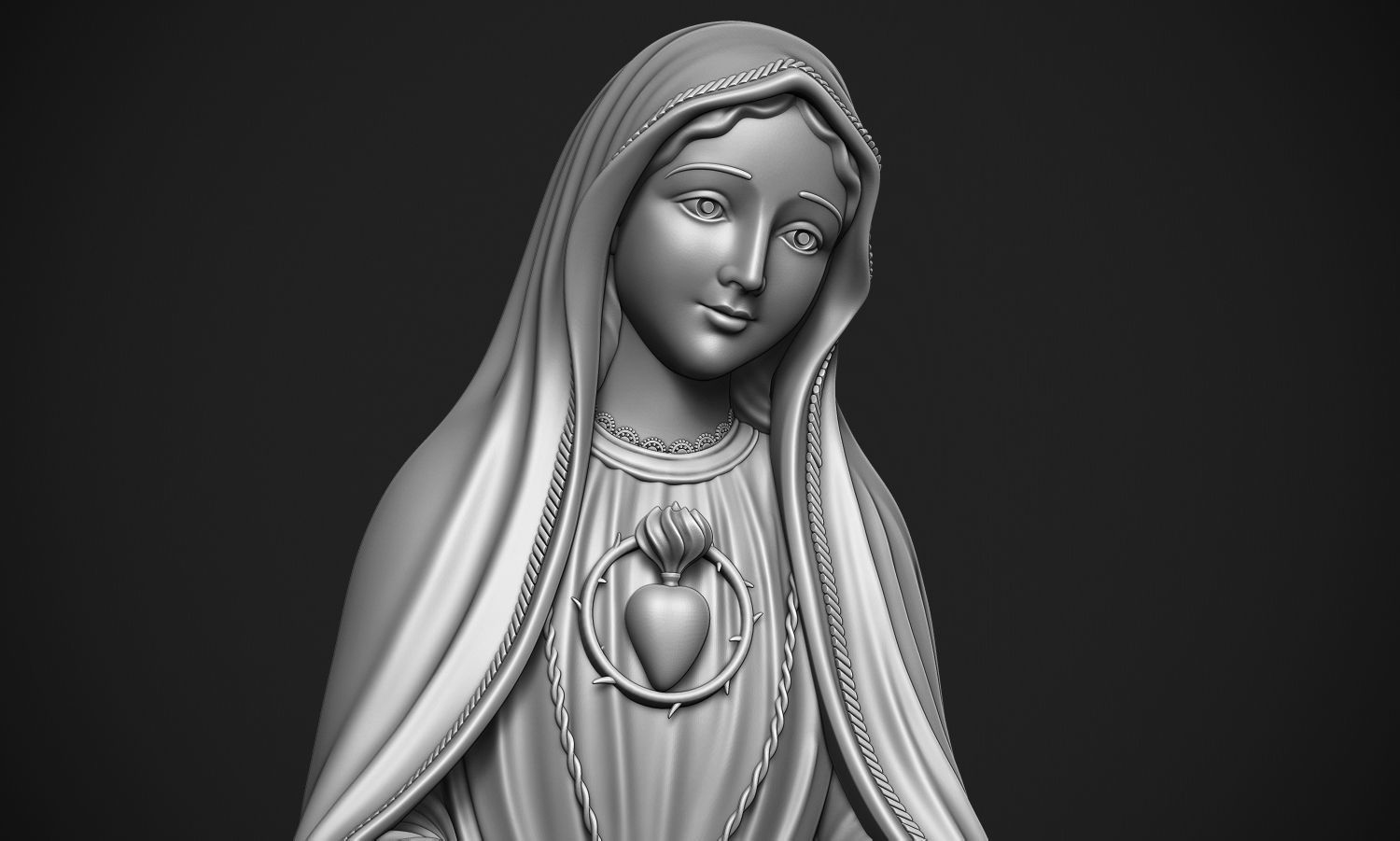 Virgin Mary 3D print model_1