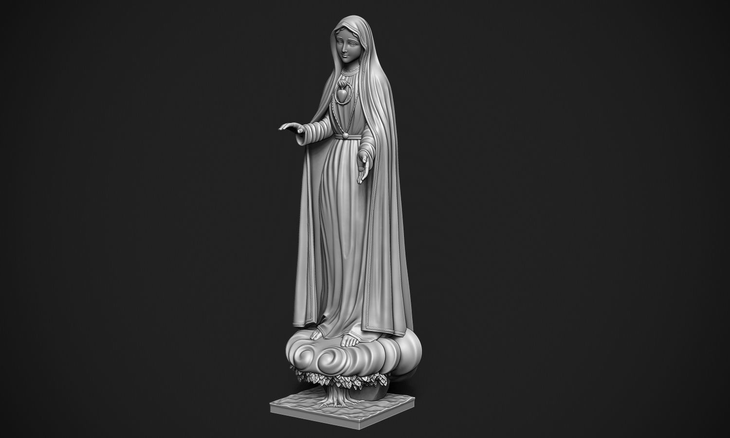 Virgin Mary 3D print model_7