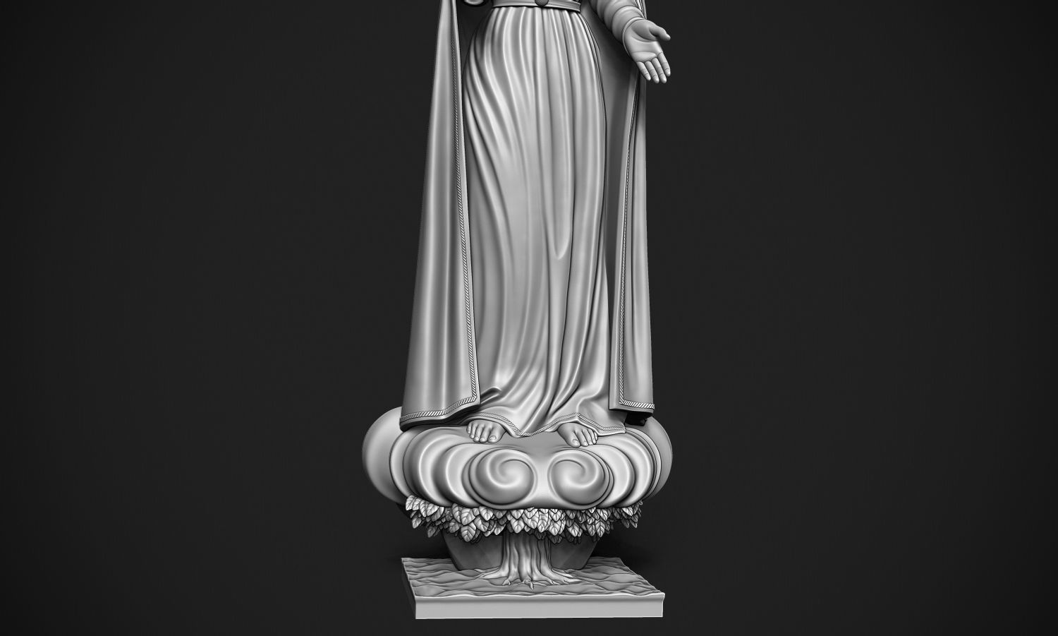 Virgin Mary 3D print model_9