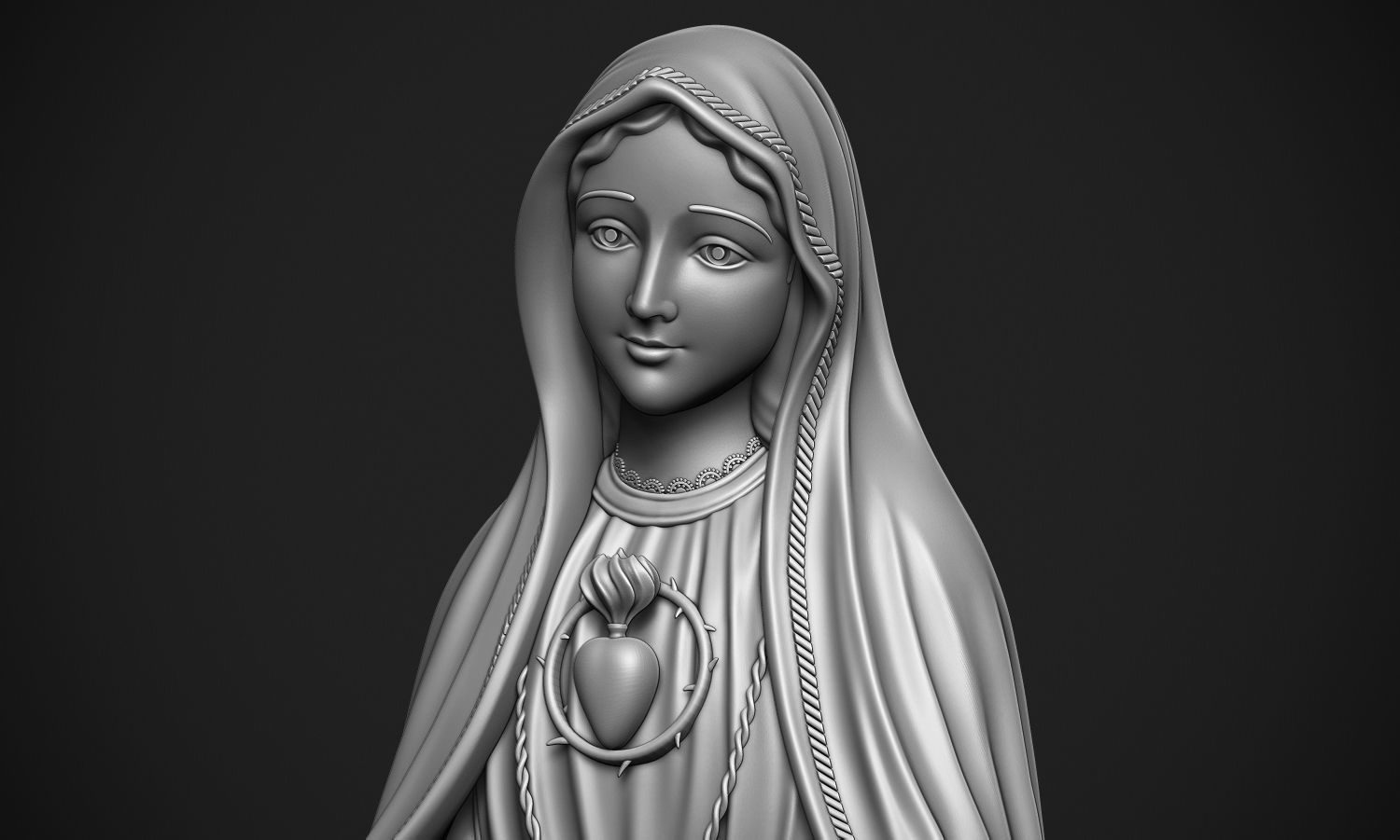Virgin Mary 3D print model_2