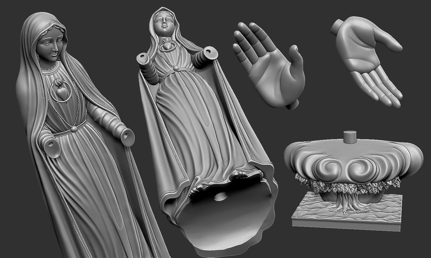 Virgin Mary 3D print model_11
