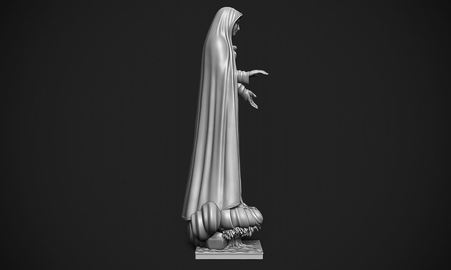 Virgin Mary 3D print model_5