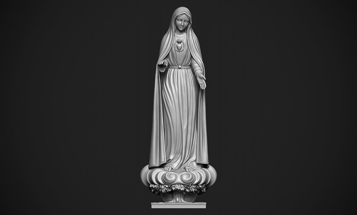 Virgin Mary 3D print model_3