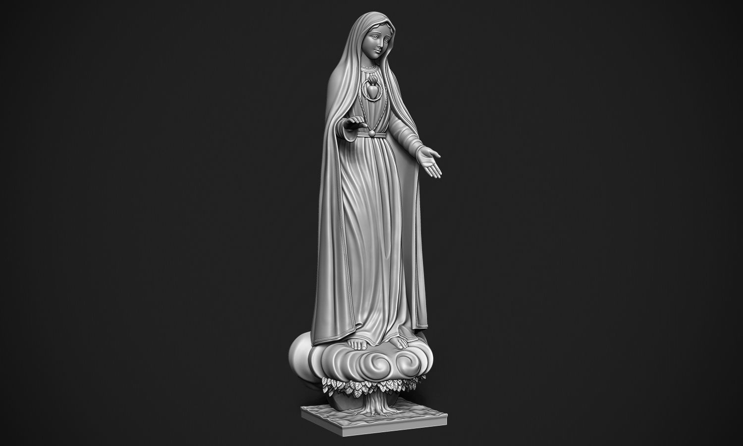 Virgin Mary 3D print model_4