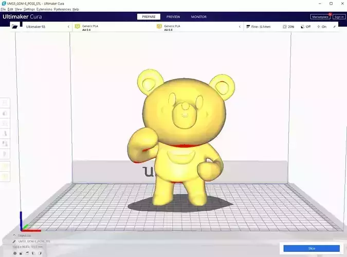 GOM-E 3d character print model Low-poly 3D model