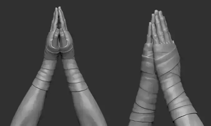 Hand Wrap Praying 3D model