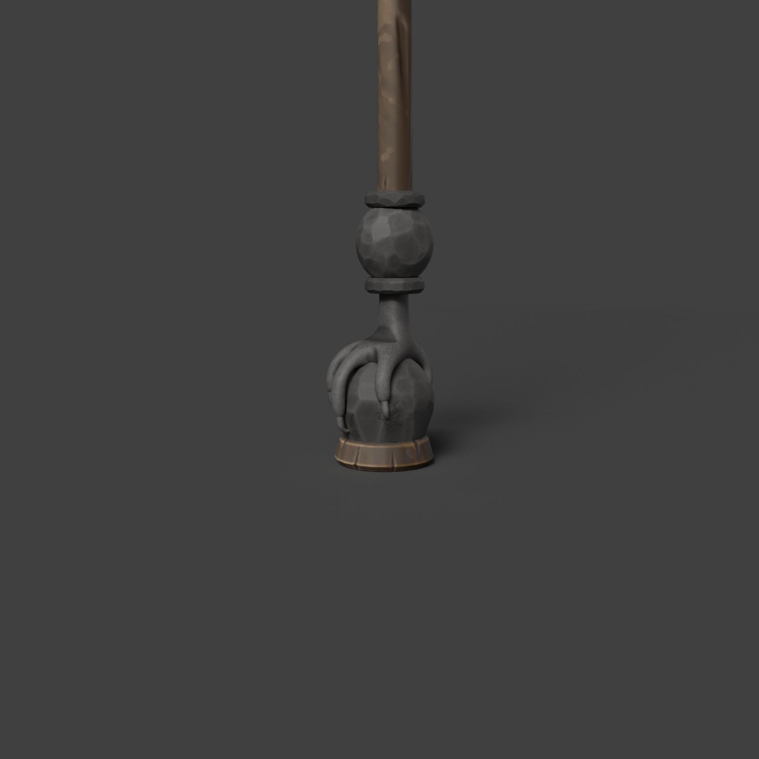 Stylized Walking Cane Low-poly 3D model_6