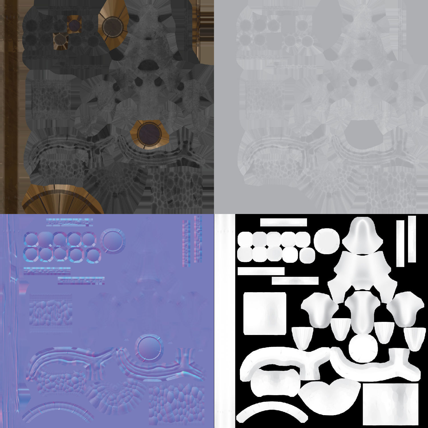 Stylized Walking Cane Low-poly 3D model_10