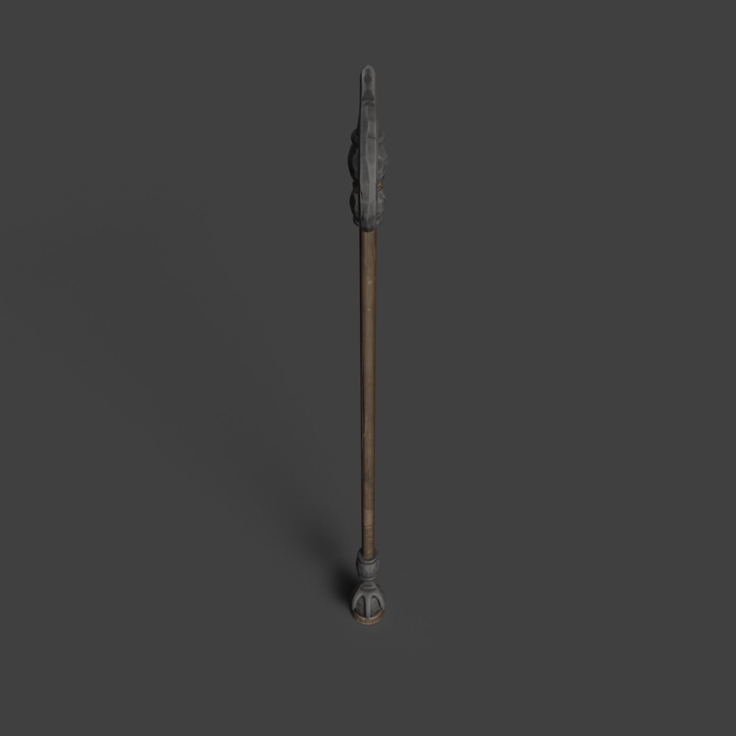 Stylized Walking Cane Low-poly 3D model_3