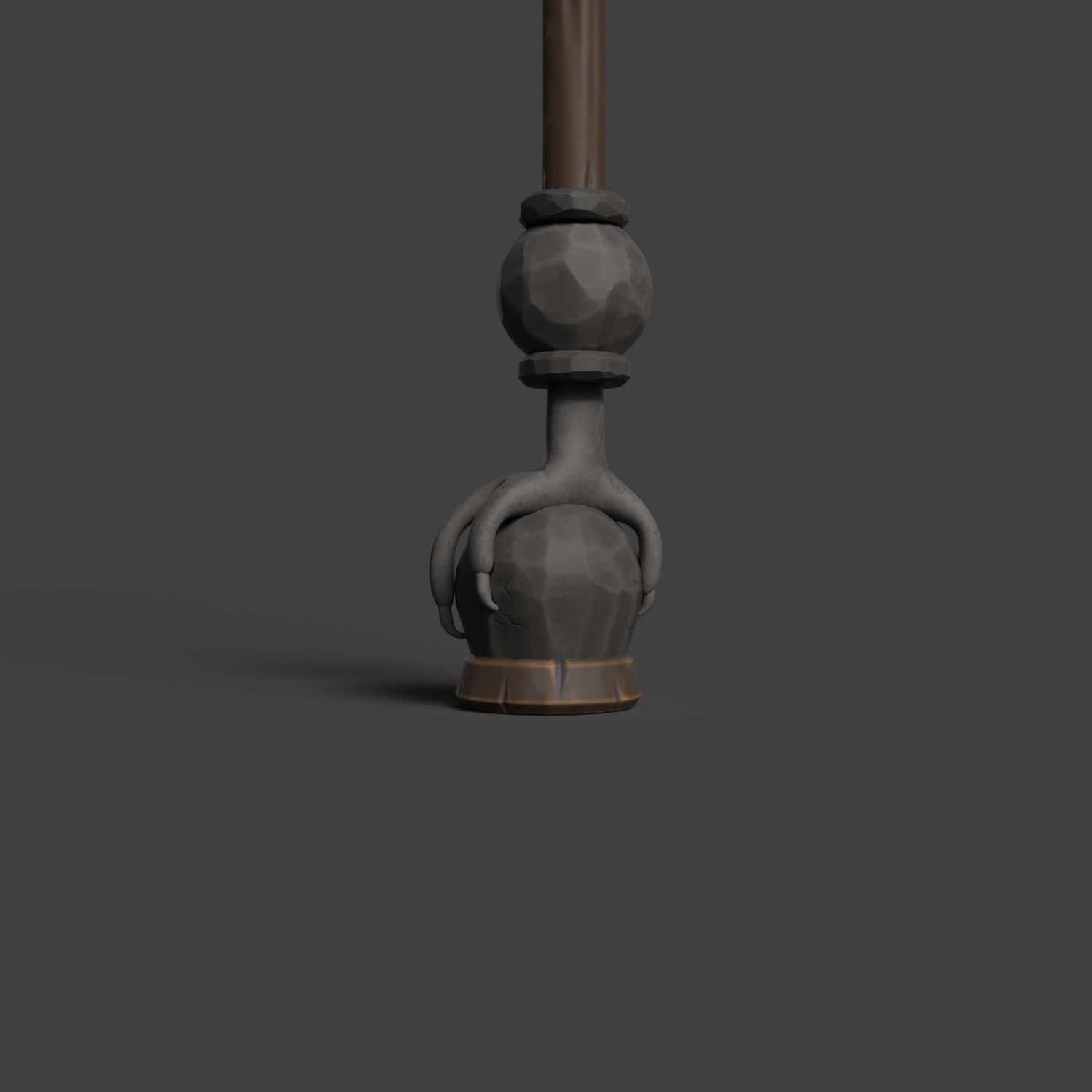 Stylized Walking Cane Low-poly 3D model_5