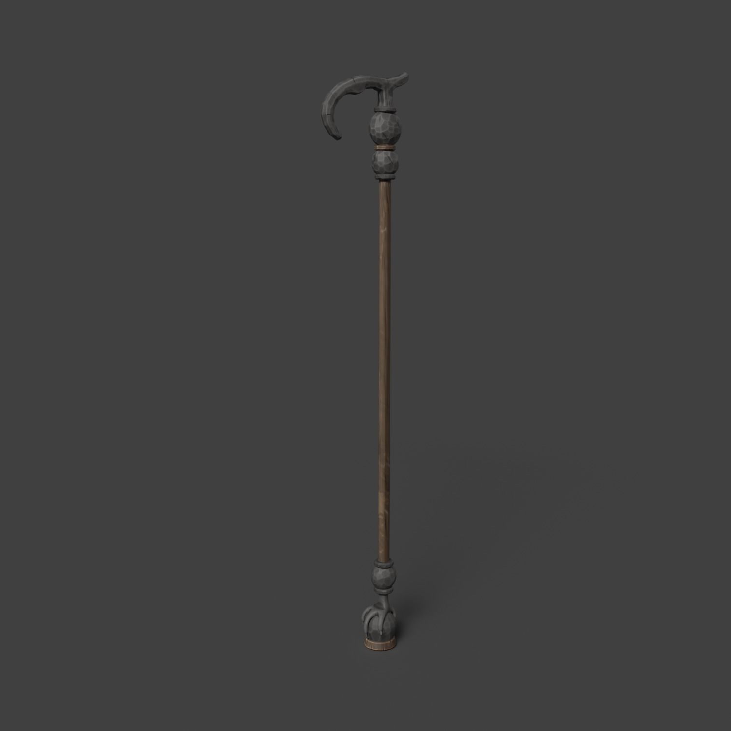 Stylized Walking Cane Low-poly 3D model_1