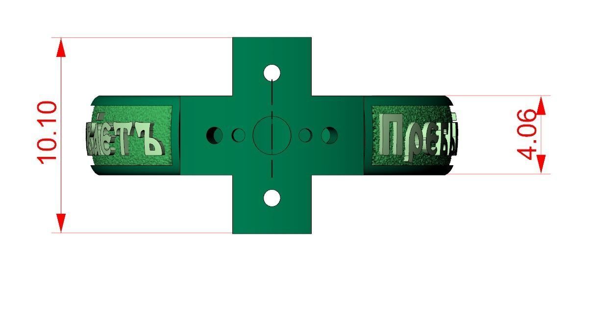 Ring orthodox prayer cross with gems 3D print model_11