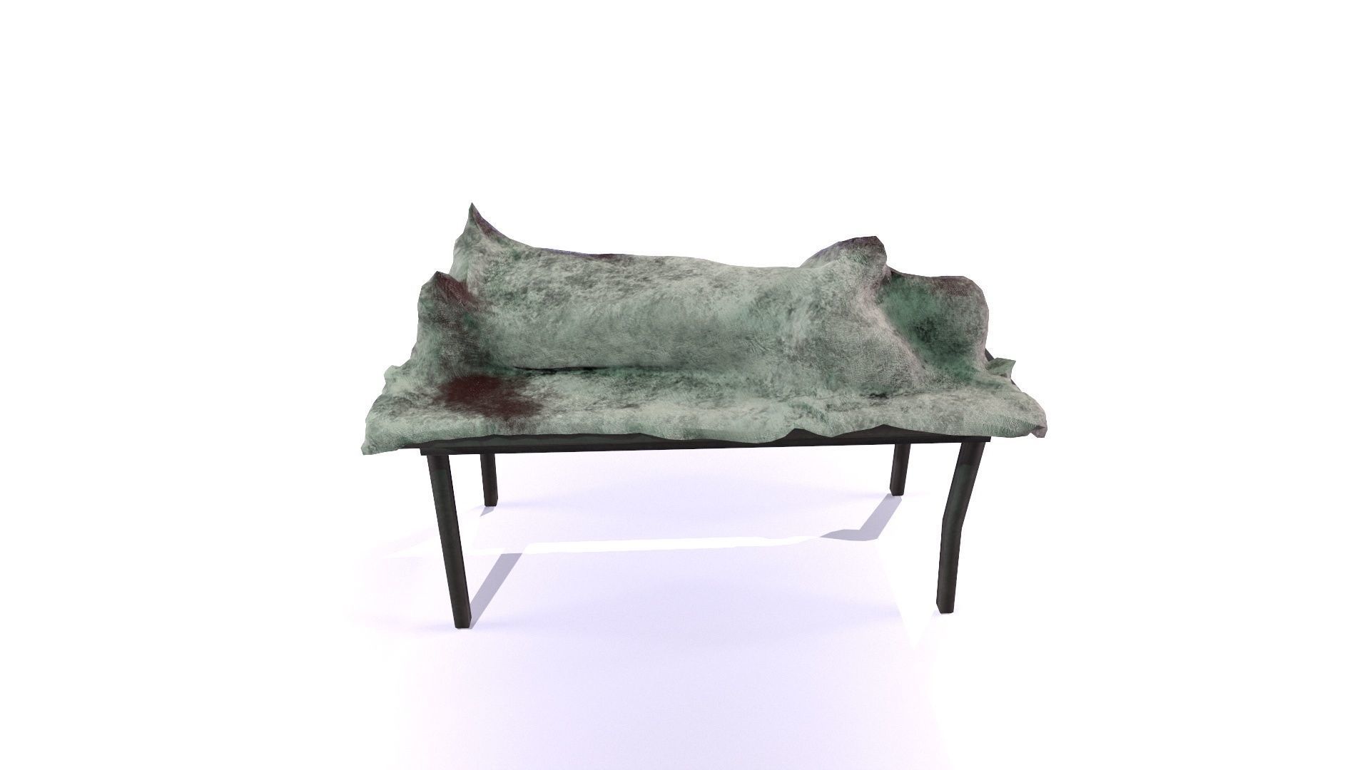 Dead body covered by blanket on an autopsy table PBR Low-poly 3D model_5