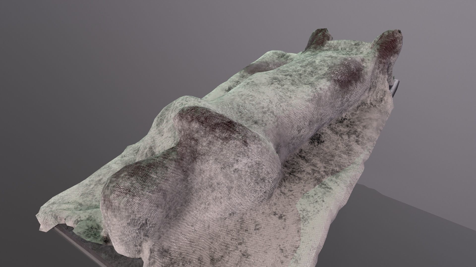 Dead body covered by blanket on an autopsy table PBR Low-poly 3D model_8