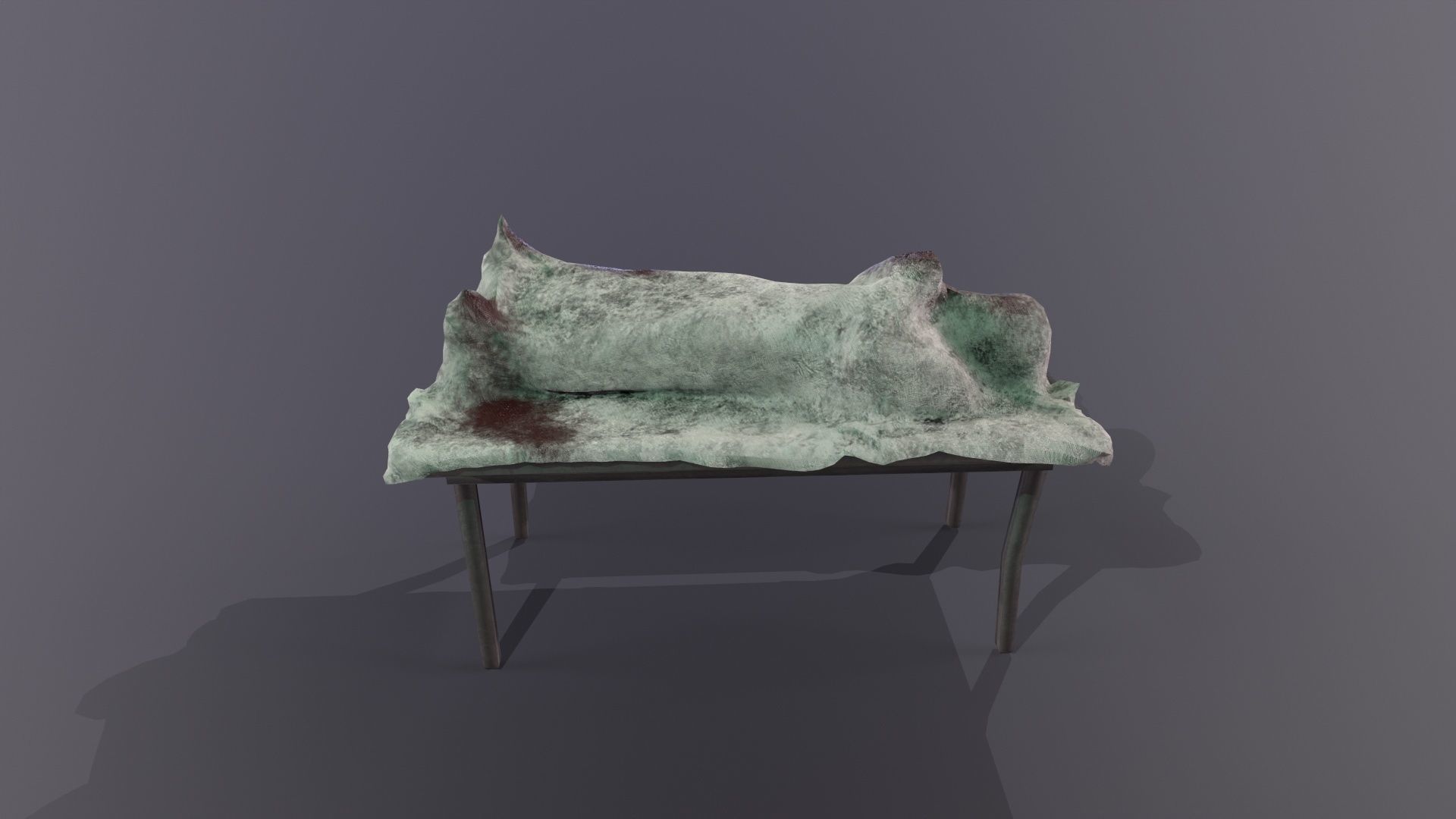 Dead body covered by blanket on an autopsy table PBR Low-poly 3D model_6