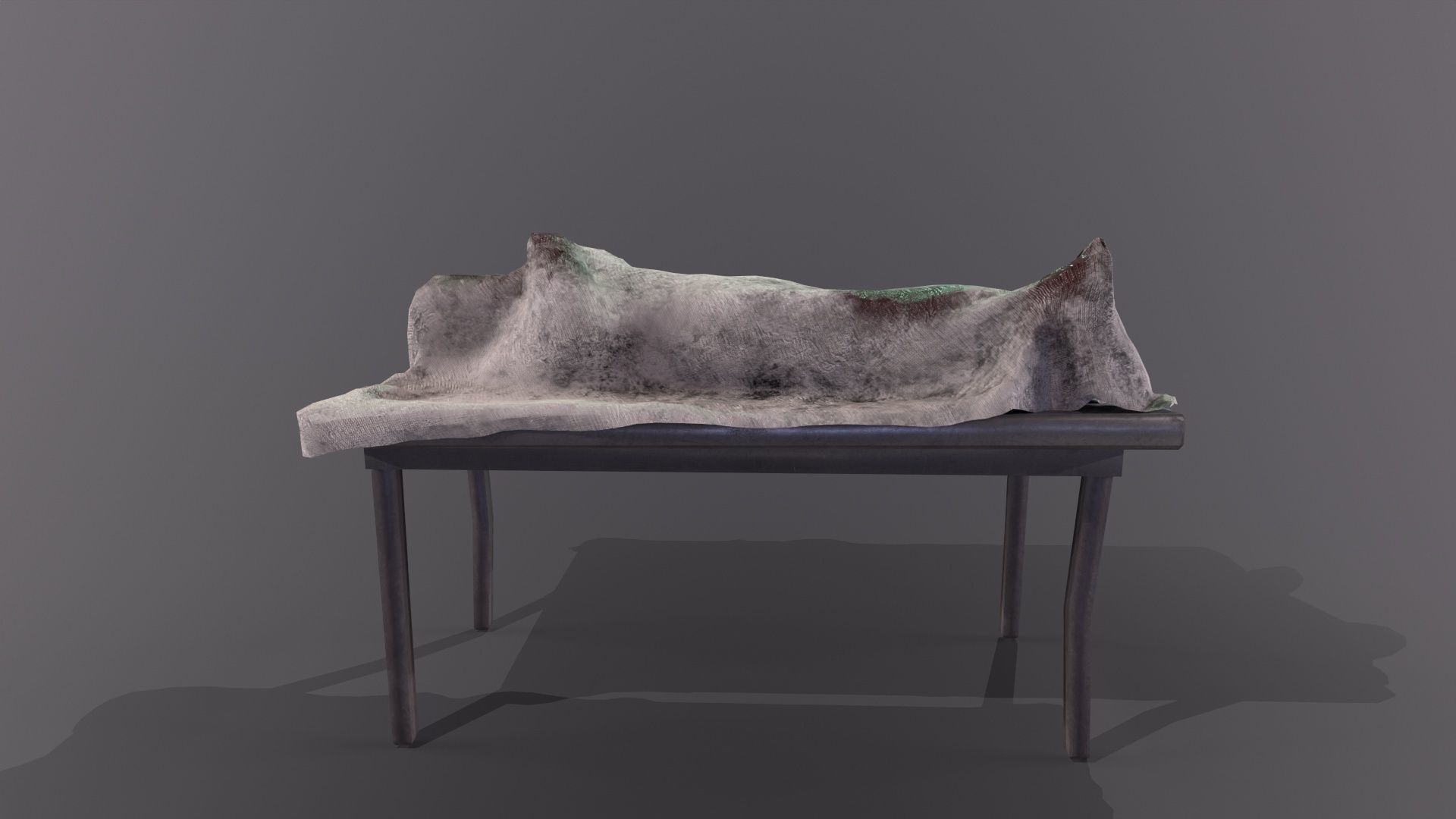 Dead body covered by blanket on an autopsy table PBR Low-poly 3D model_11