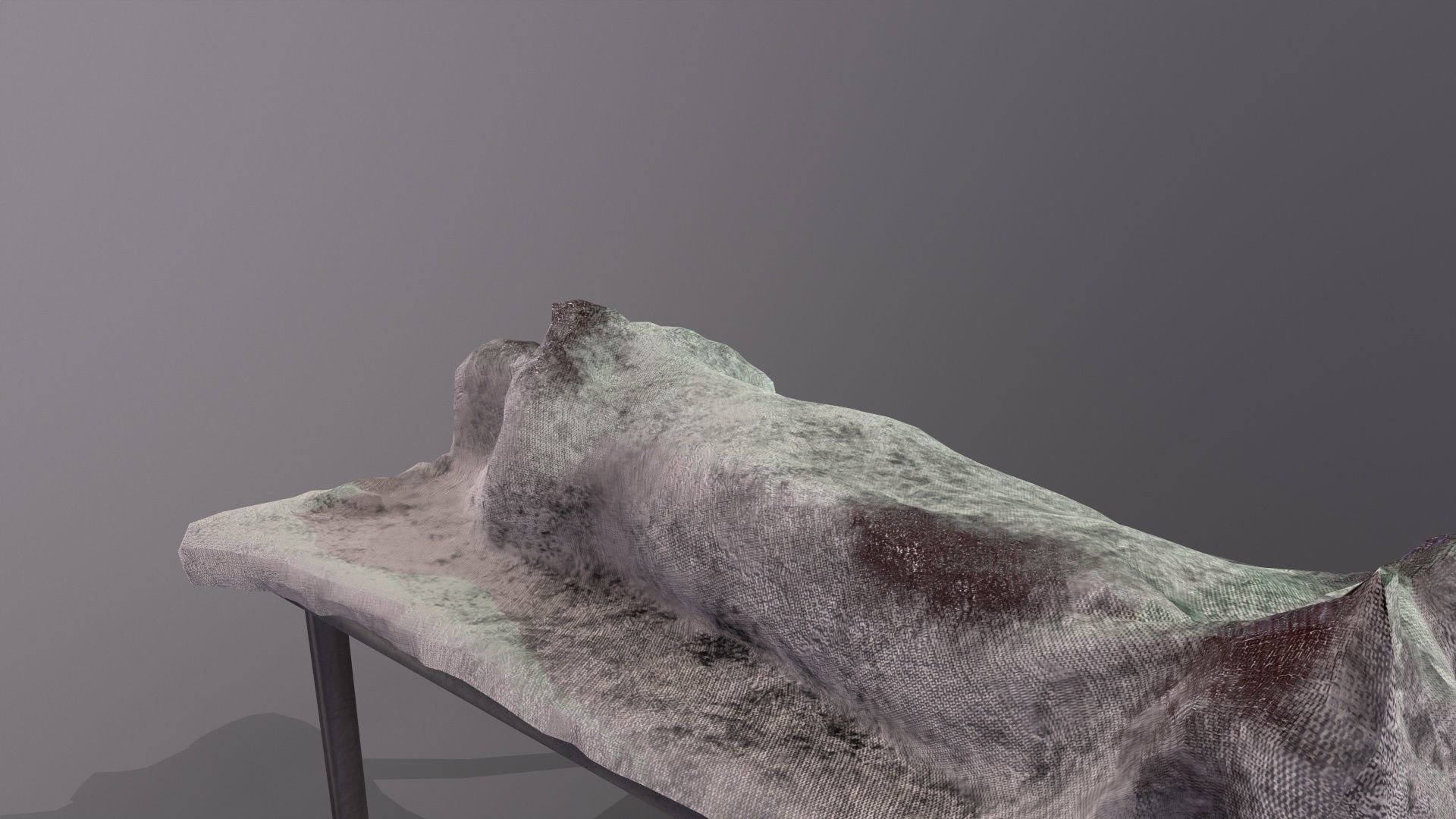 Dead body covered by blanket on an autopsy table PBR Low-poly 3D model_9