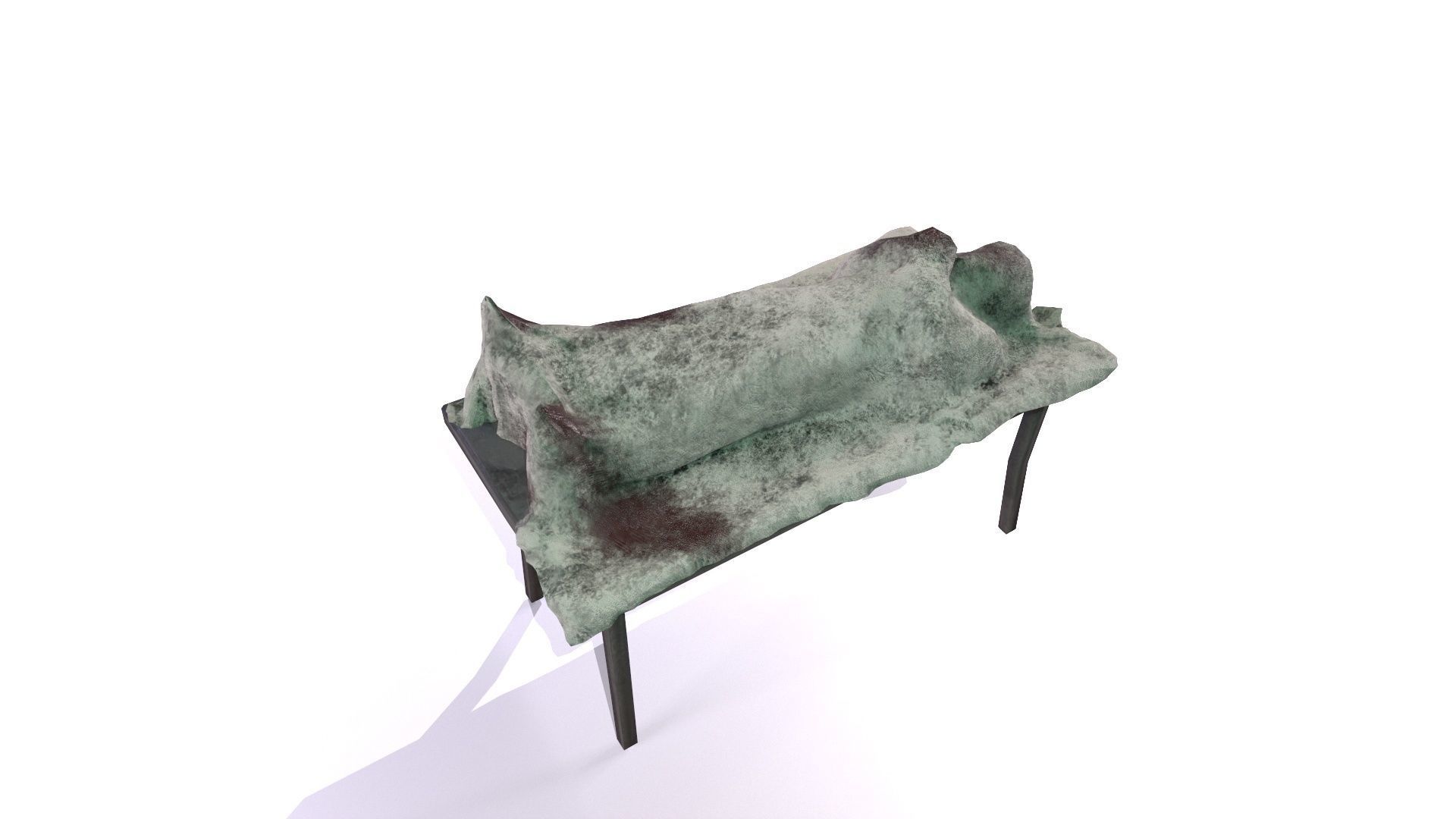 Dead body covered by blanket on an autopsy table PBR Low-poly 3D model_4