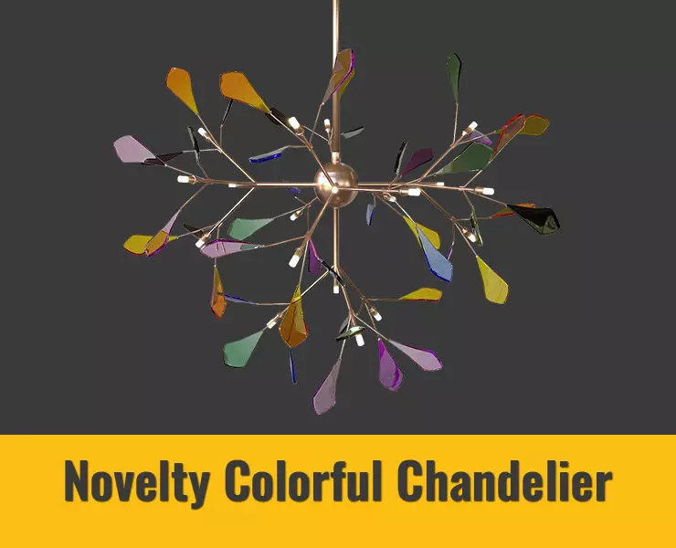 Novelty Colorful Chandelier 3D model_0