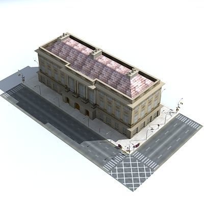 Low poly city block 10 Low-poly 3D model_1