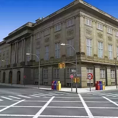 Low poly city block 10 Low-poly 3D model