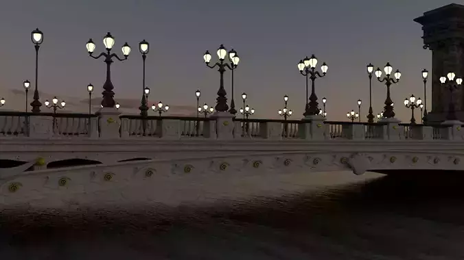Pont Alexandre III Alexander 3 Bridge Paris 3D model