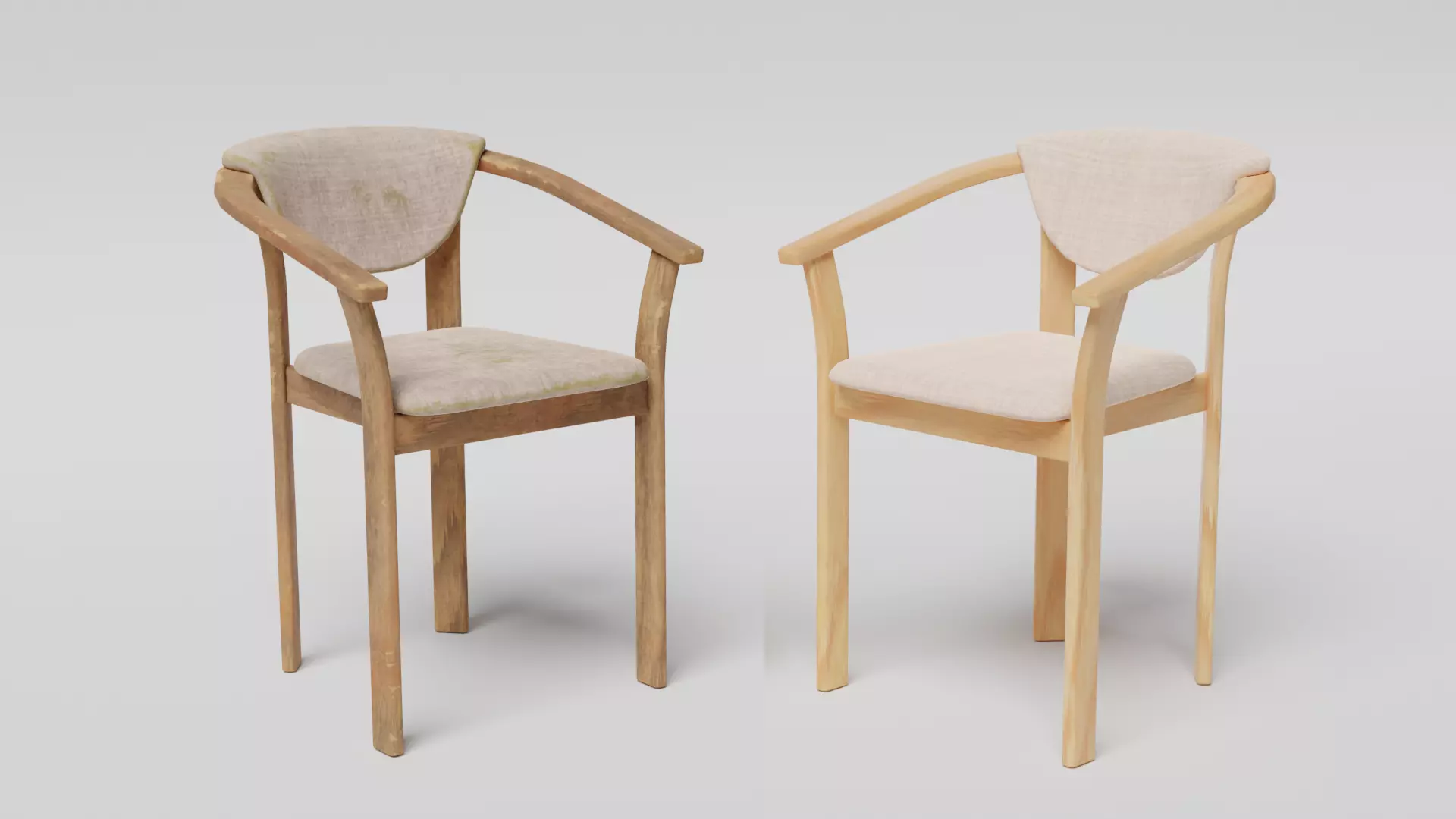 Modern chair clean and dirty Low-poly 3D model_0