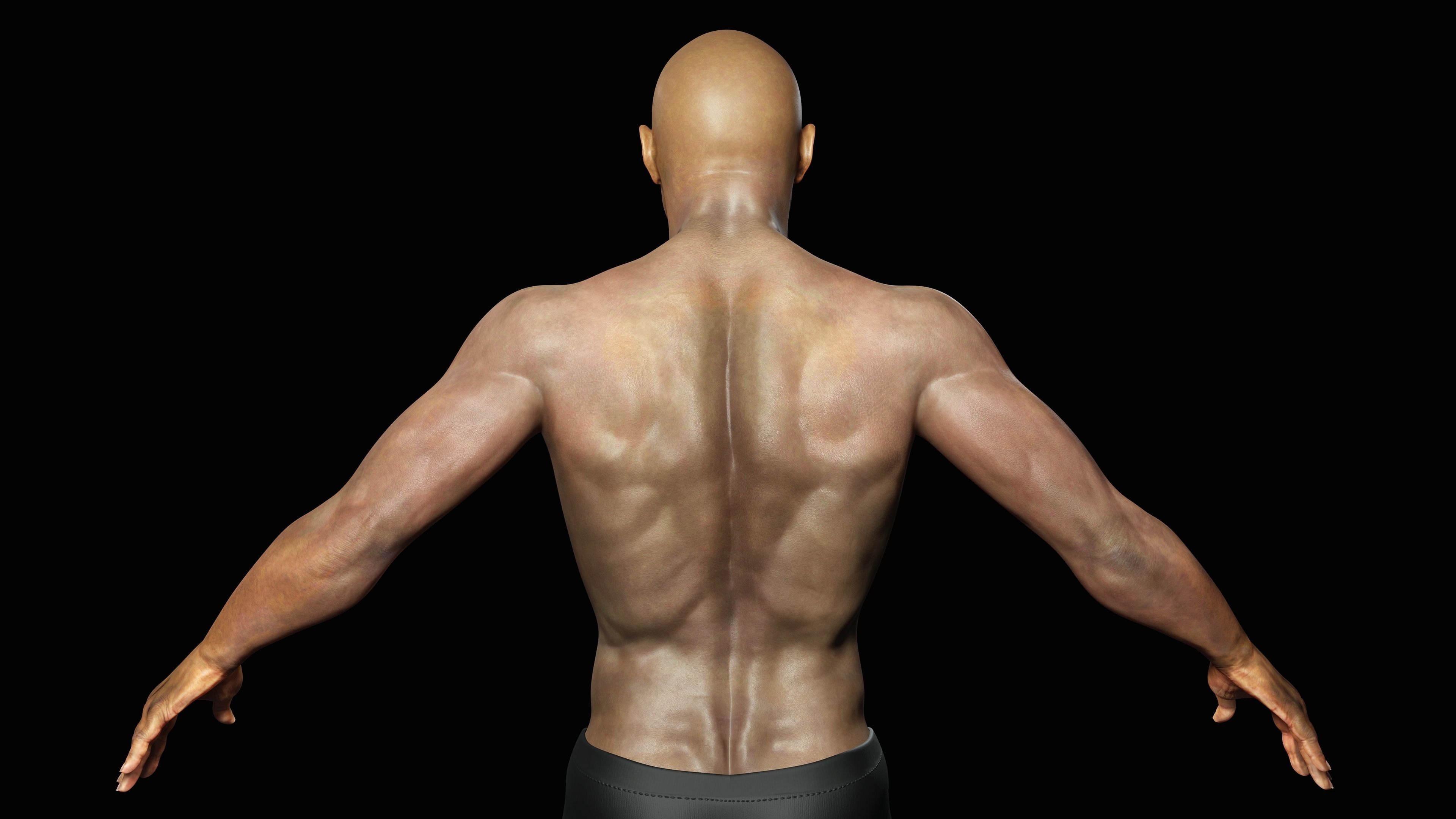 Realistic African American Man G1 Low-poly 3D model_4