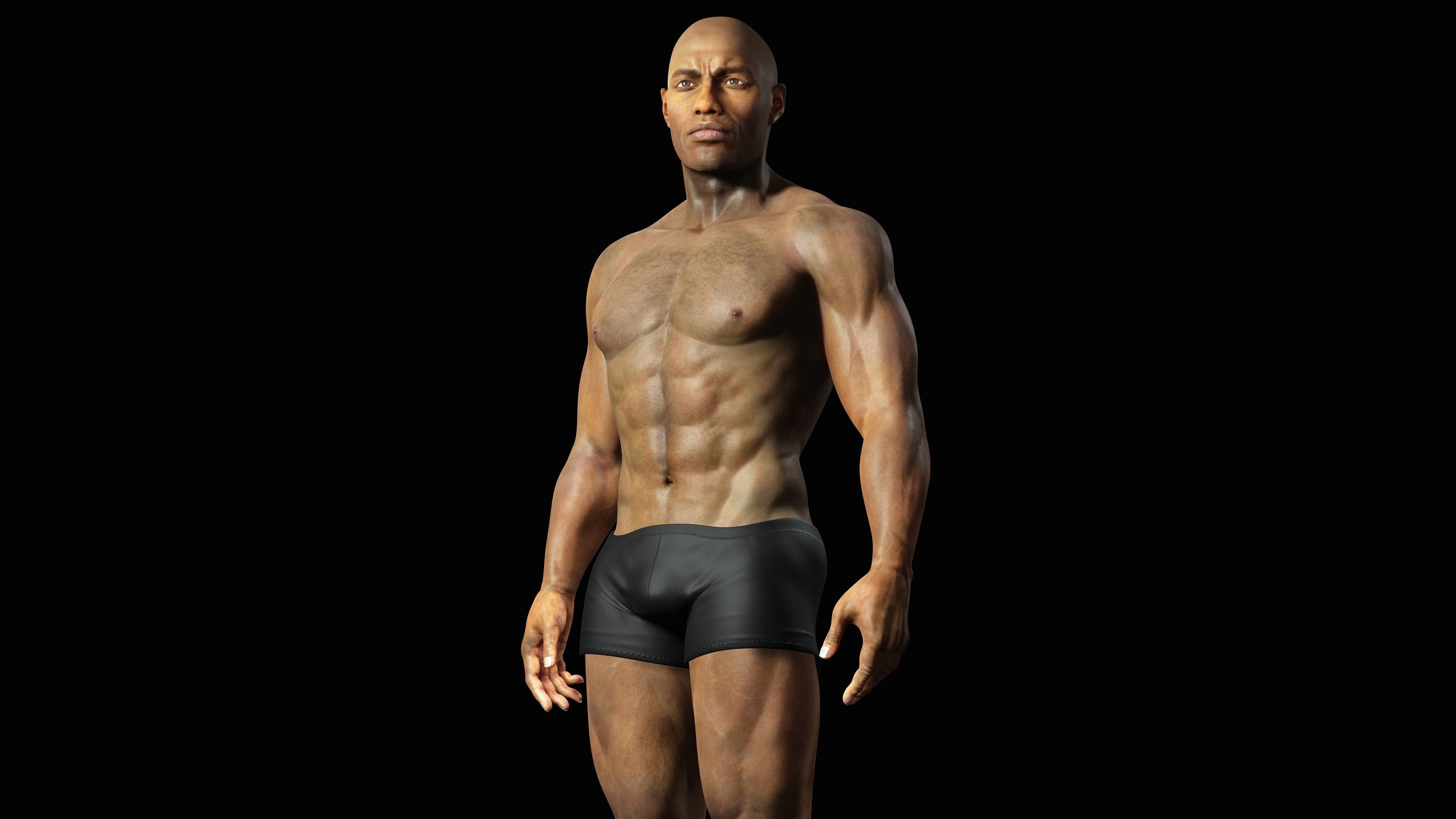 Realistic African American Man G1 Low-poly 3D model_13