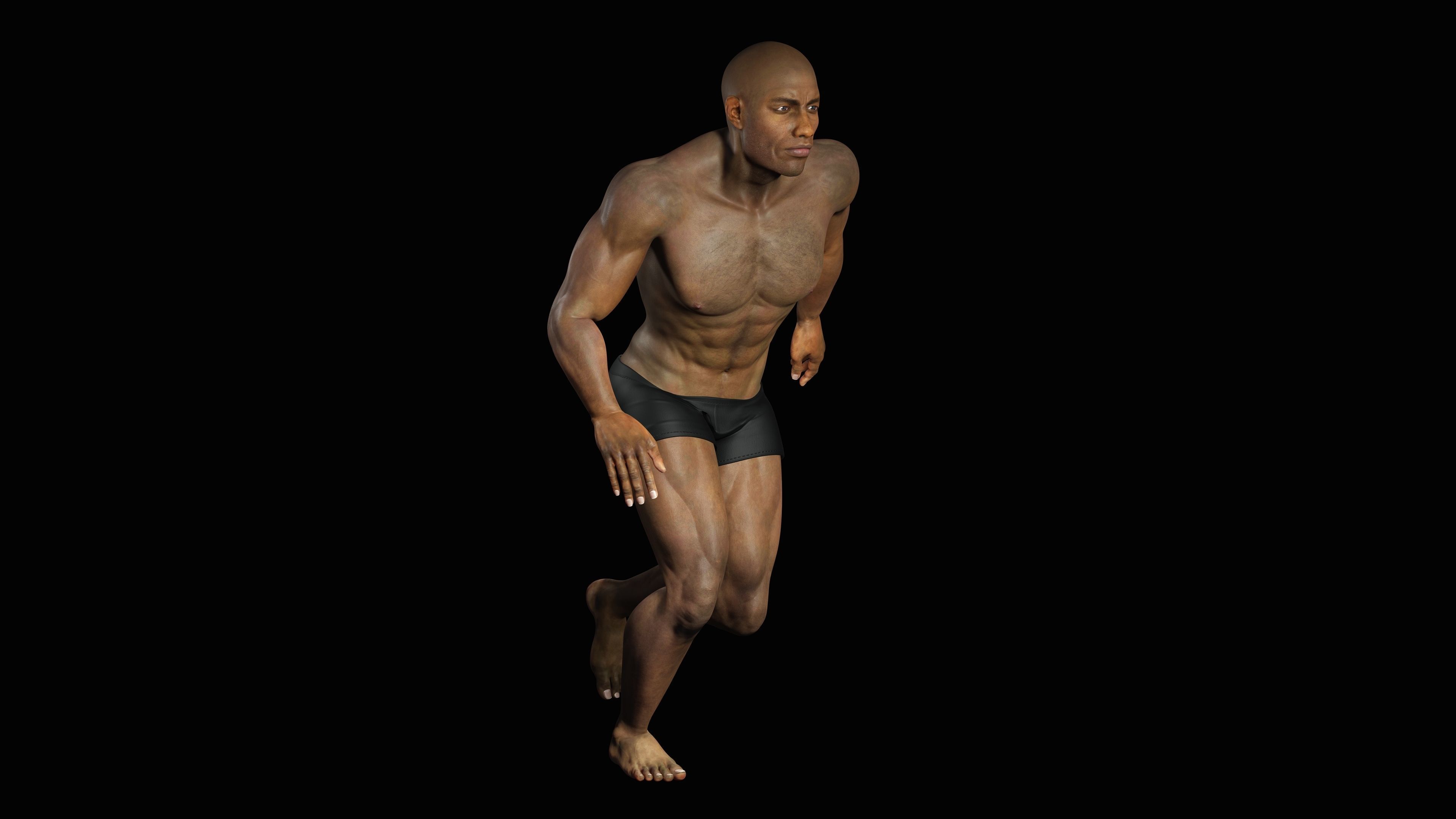 Realistic African American Man G1 Low-poly 3D model_14