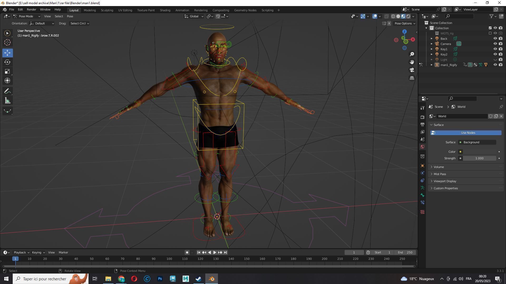 Realistic African American Man G1 Low-poly 3D model_17