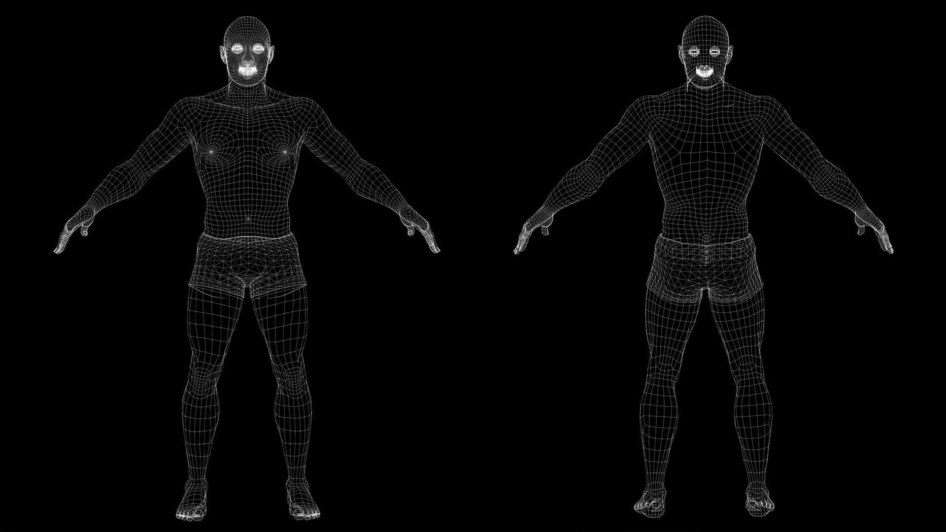 Realistic African American Man G1 Low-poly 3D model_16