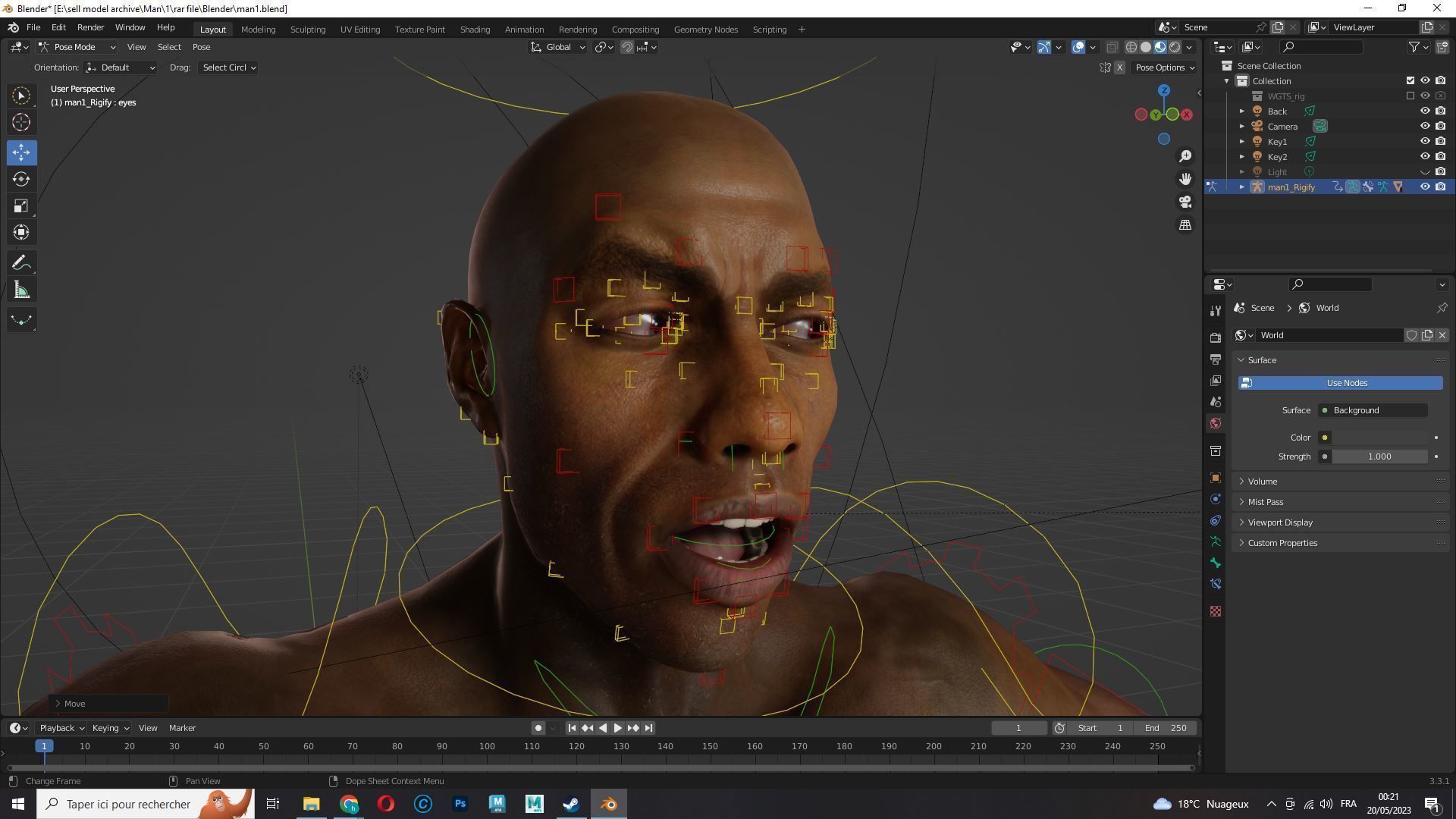 Realistic African American Man G1 Low-poly 3D model_18
